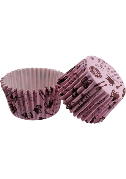 Cupcake Kalıbı Pet Kapsül Kek Kalıbı 48X34 mm (100 Adet) Mutfak Desenli