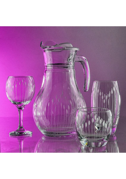 Pudgy 37 Parça 12 Kişilik Bardak Çeyiz Seti Vega Desenli