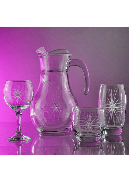 Pudgy 37 Parça 12 Kişilik Bardak Çeyiz Seti Mira Desenli