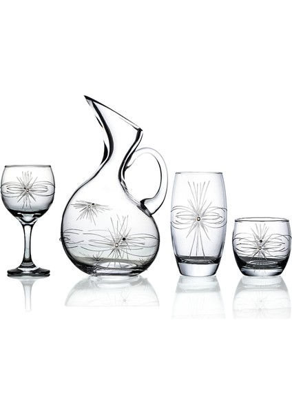 Pudgy 37 Parça Bardak Çeyiz Seti Ördek Karaflı Mira Desenli fiyatları