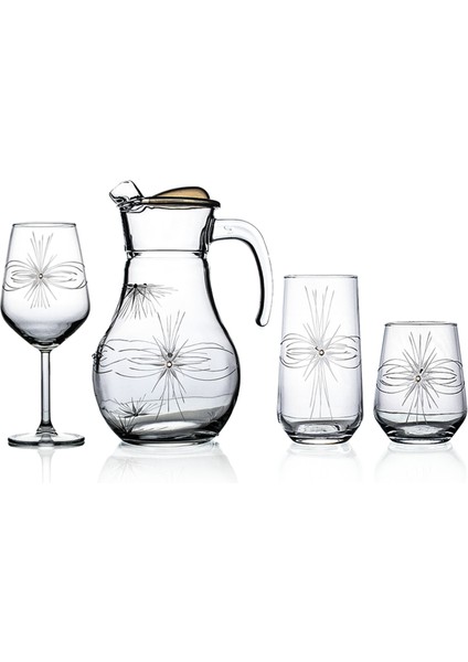 Kazaan 37 Parça 12 Kişilik Bardak Çeyiz Seti Mira Desenli