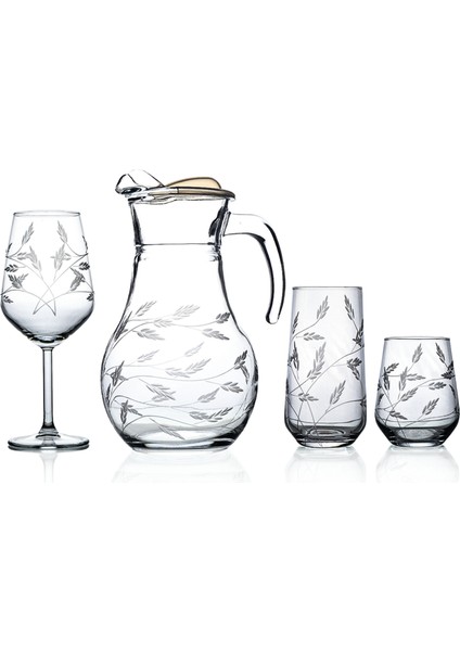 Kazaan 37 Parça 12 Kişilik Bardak Çeyiz Seti Sürgün Desenli