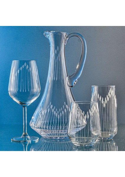 Kazaan 37 Parça 12 Kişilik Bardak Çeyiz Seti Dik Karaflı Vega Desenli