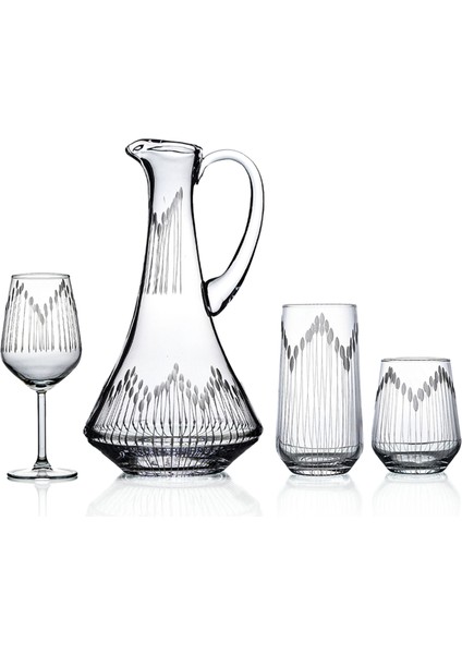 Kazaan 37 Parça 12 Kişilik Bardak Çeyiz Seti Dik Karaflı Vega Desenli fiyatları