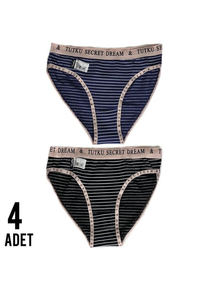 Kadın Diana Bikini Külot 4'lü Çok Renkli Paket