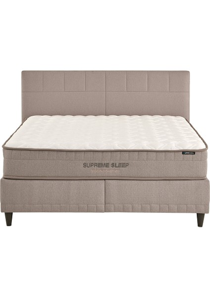 Bedding Supreme Sleep Yatak, Baza, Başlık Çift Kişilik 3'lü Set - Bej