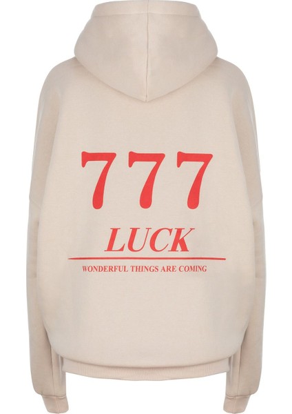 Oversize Kapüşonlu 777 Luck Sweatshirt