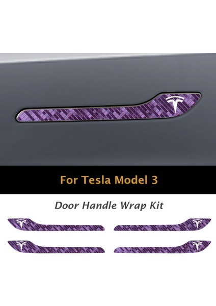 Tesla Model 3 - Model Y Için Özel Kesim Tesla Logolu Kapı Kolu Sticker Seti (4'lü Set) fiyatları