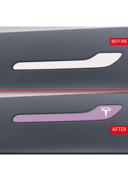 Tesla Model 3 - Model Y Için Özel Kesim Tesla Logolu Kapı Kolu Sticker Seti (4'lü Set) fiyatları
