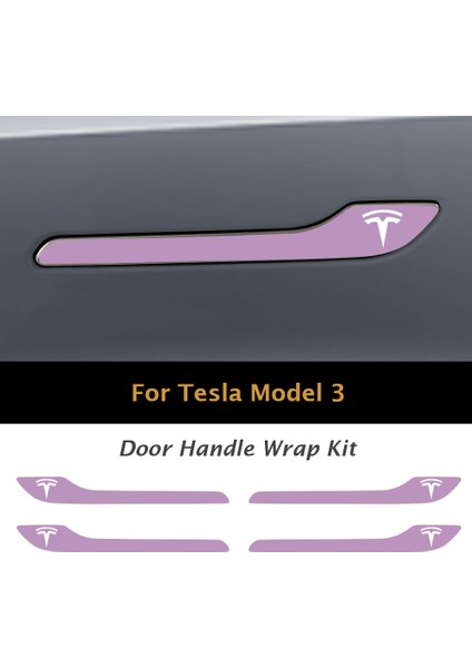 Tesla Model 3 - Model Y Için Özel Kesim Tesla Logolu Kapı Kolu Sticker Seti (4'lü Set) modelleri