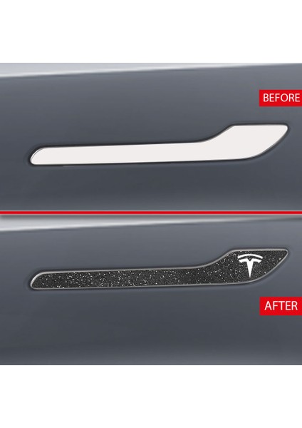 Tesla Model 3 - Model Y Için Özel Kesim Tesla Logolu Kapı Kolu Sticker Seti (4'lü Set) fiyatları