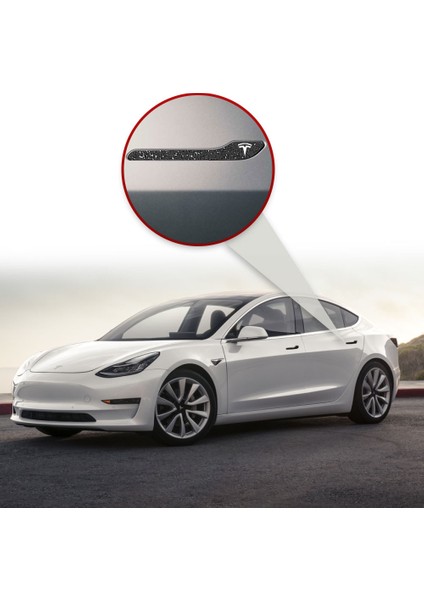 Tesla Model 3 - Model Y Için Özel Kesim Tesla Logolu Kapı Kolu Sticker Seti (4'lü Set) fırsatları