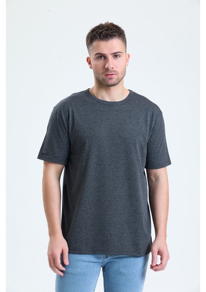 Koyu Gri Renk Loose Fit T-Shirt