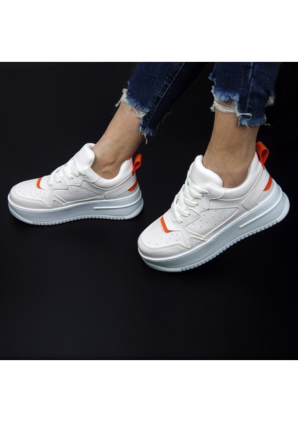 Baia Beyaz Turuncu Kadın Sneaker Ayakkabı fiyatları