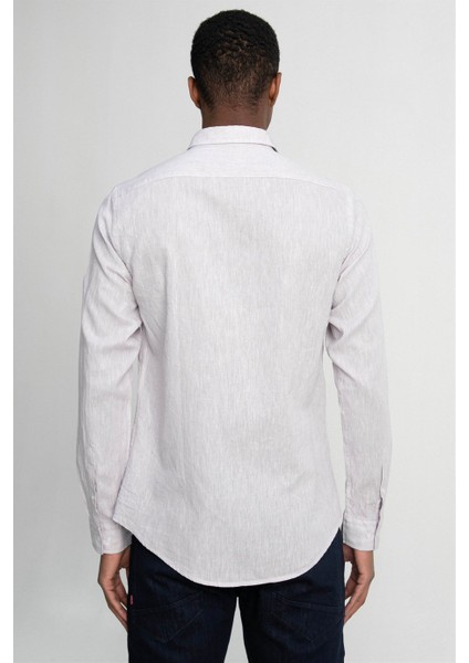 Slim Fit Uzun Kol Keten Premium Seri Düğmeli Yaka Spor Gömlek fırsatları