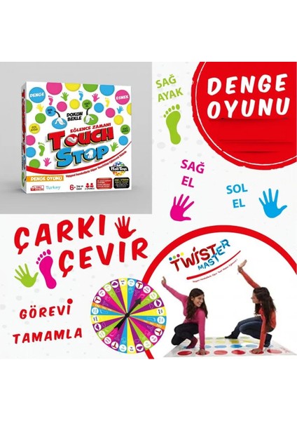 YVZ Teknoloji Twist Master Denge Oyunu Touch Stop V2 Eğlenceli Dikkat Algı Hareket Aile Oyunu