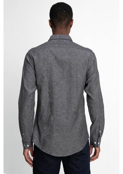 Slim Fit Uzun Kol Keten Premium Seri Düğmeli Yaka Spor Gömlek fırsatları