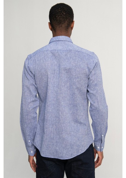 Slim Fit Uzun Kol Keten Premium Seri Düğmeli Yaka Spor Gömlek fırsatları