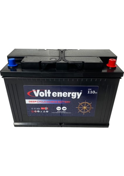 Energy 12 V 110 Amper Deep Cycle Marin Bakımsız Akü (Üretim 2024)