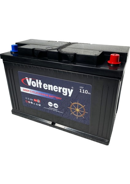 Energy 12 V 110 Amper Deep Cycle Marin Bakımsız Akü (Üretim 2024)