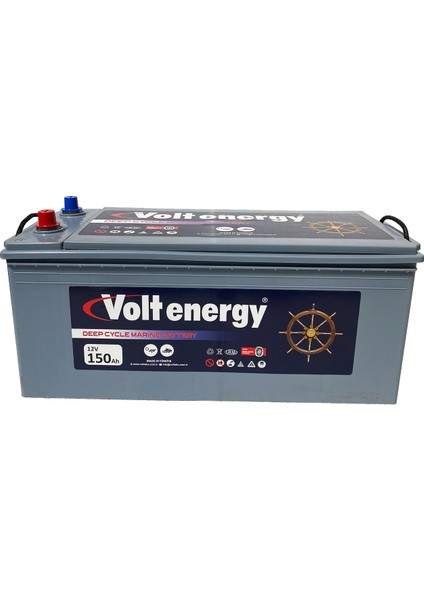 Energy 12 V 150 Amper Deep Cycle Marin Bakımsız Akü ÜRETİM YILI:(2025)