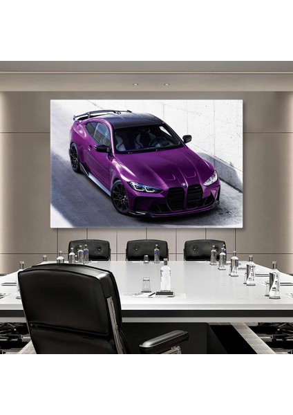 Mor Spor Araba Bmv Sport Car Kanvas Tablo