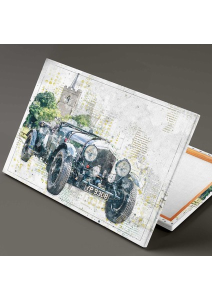 Klasik Araba Dekoratif Vintage Kanvas Tablo