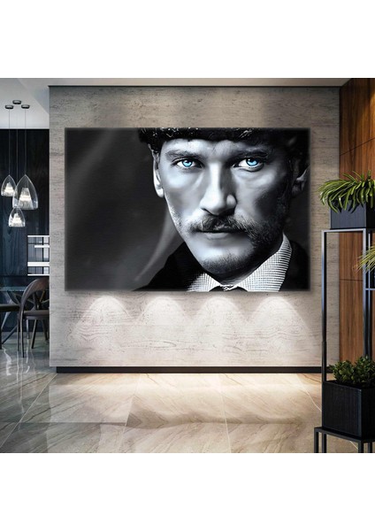 Mustafa Kemal Atatürk Bir Çift Mavi Göz Kanvas Tablo