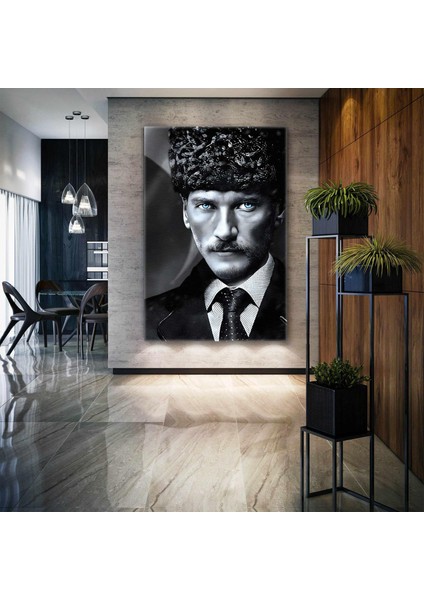 Mustafa Kemal Atatürk Bir Çift Mavi Göz Kanvas Tablo