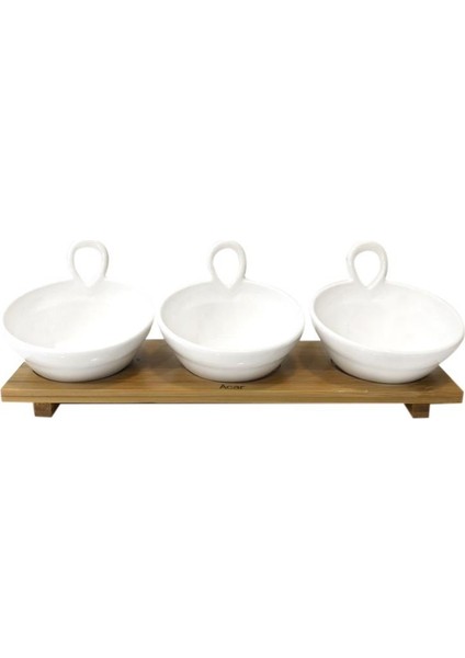 Bambu Standlı 3'lü Kase