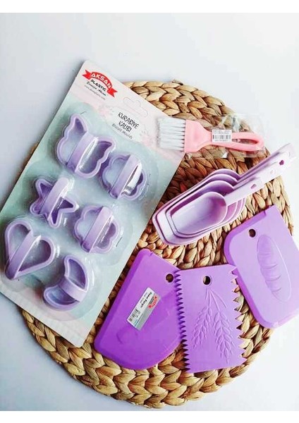 Pasta-Kurabiye Seti (4 Lü Set),hamur Kazıyıcı Seti, Kürek Seti, Yumurta Fırçası