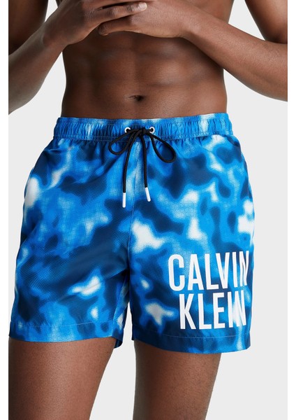 Logolu Deniz Şortu Belden Bağlamalı Cepli Mayo Short Erkek Mayo Short KM0KM00795 0g2