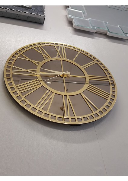 Golden Bronze Model Altın Bronz Renk 50 Cm Dekoratif Aynalı Duvar Saati indirimleri