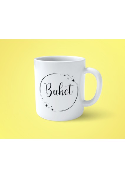 Buket Yıldızlı Çerçeveli Isimli Baskılı Kupa Bardak