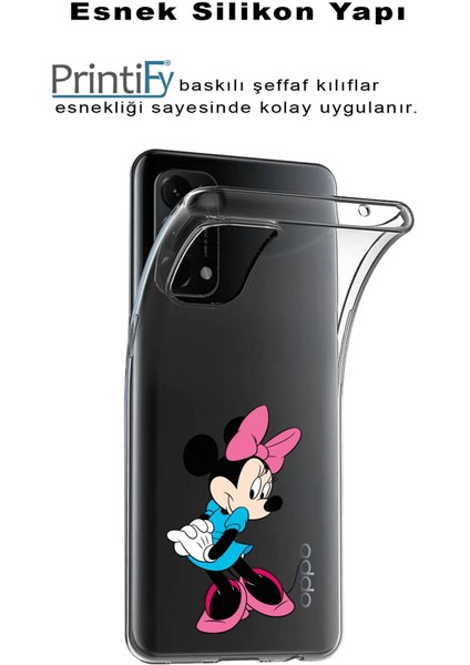 Apple iPhone 7 Plus Uyumlu Kapak Minnie Mouse Tasarımlı Şeffaf Silikon Kılıf