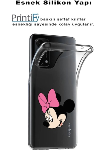 Apple iPhone 7 Plus Uyumlu Kapak Minnie Mouse Tasarımlı Şeffaf Silikon Kılıf