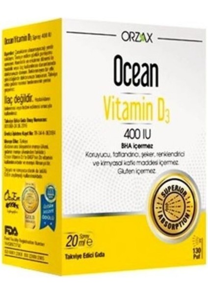 Ocean Vitamin D3 400 Iu Sprey 20 ml