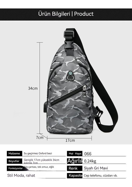 2023 Yeni Moda Erkek Tek Omuz Crossbody Çanta (Yurt Dışından)