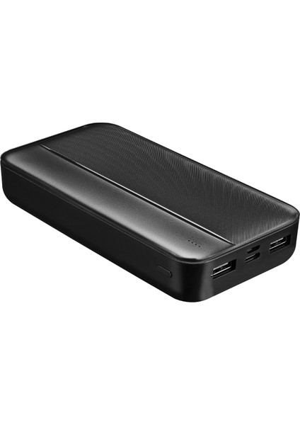 P201 20000mAh PRM Micro+Type-C+USB Siyah Taşınabilir Pil Şarj Cihazı Powerbank