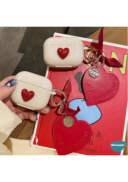 Airpods 1. Nesil / 2. Nesil Kılıf Süslü Kalp Desenli Bej modelleri