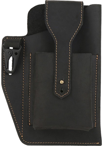 Deri Erkek Retro Çok Fonksiyonlu Cep Telefonu Araba Anahtarı Bel Çantası (Yurt Dışından)