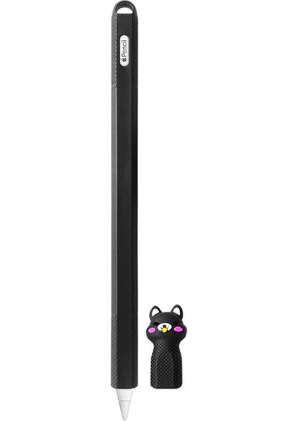 Apple Pencil (2. Nesil) Kılıf Figürlü Silikon Siyah