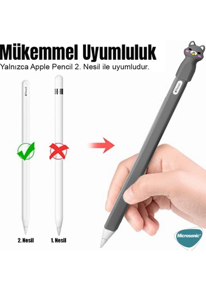 Apple Pencil (2. Nesil) Kılıf Figürlü Silikon Kırmızı