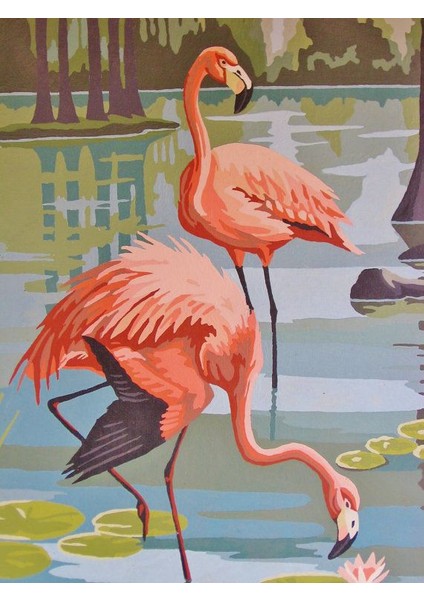Dere Flamingo Dıy Elmas Mozaik Tablo Mozaik Puzzle 30X40 Cm (Yurt Dışından)