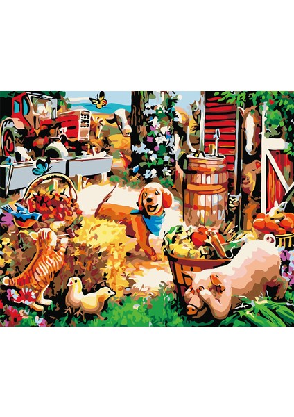 Hayvan Aile Dıy Elmas Mozaik Tablo Mozaik Puzzle 30X41 Cm Dekorları Tablo (Yurt Dışından)