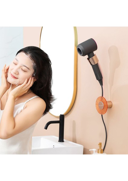 Eller Serbest Saç Kurutma Makinesi Tutacağı Matkapsız Banyo Askısı (Yurt Dışından)