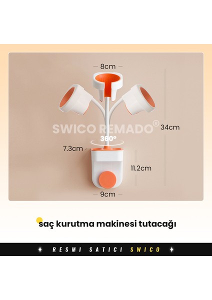 Eller Serbest Saç Kurutma Makinesi Tutacağı Matkapsız Banyo Askısı (Yurt Dışından) fiyatları