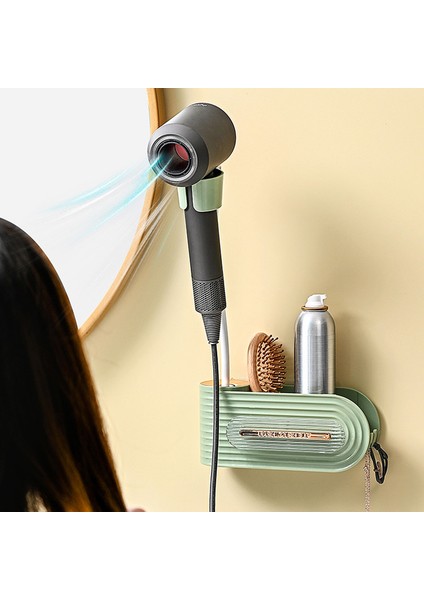 Eller Serbest Saç Kurutma Makinesi Tutacağı Matkapsız Banyo Askısı (Yurt Dışından)