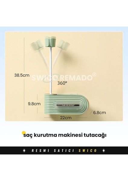 Eller Serbest Saç Kurutma Makinesi Tutacağı Matkapsız Banyo Askısı (Yurt Dışından) fiyatları