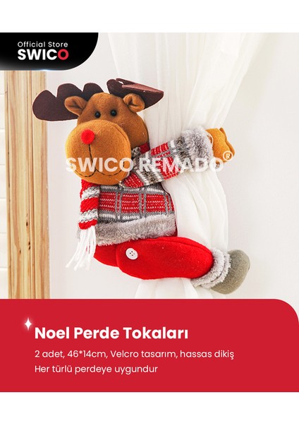 Yaratıcı Noel Perde Tokası 2 Adet (Yurt Dışından)